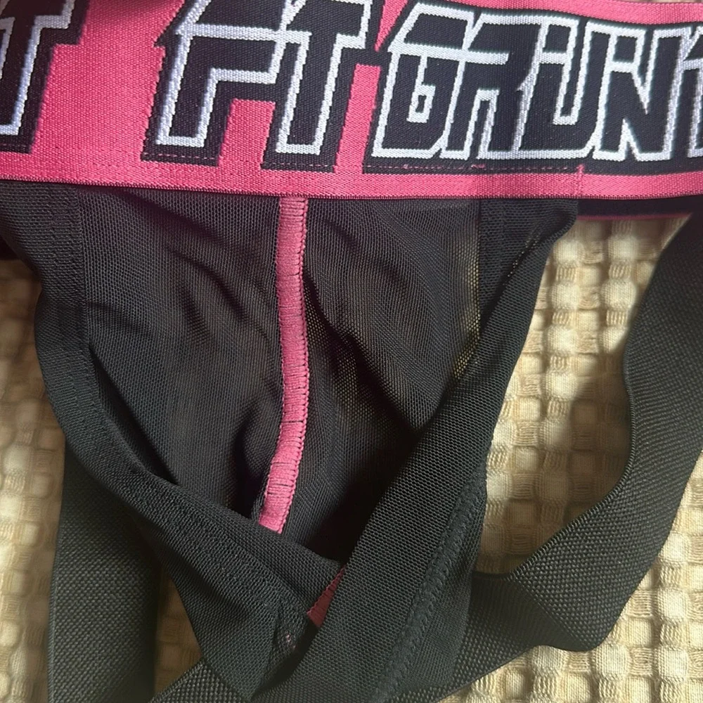 Fort Troff Men's Black and Pink Sheer Mesh Shadow Jockstrap